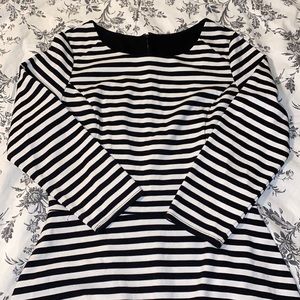 Black and white stripped cotton dress